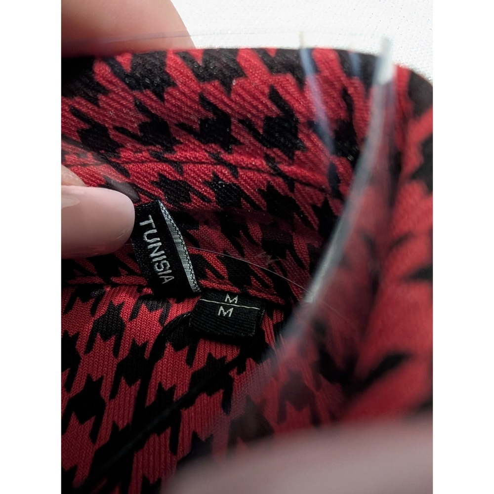 The Kooples Paris Mens Black and Red Houndstooth Shirt Snap Buttons M NWT - Picture 7 of 11